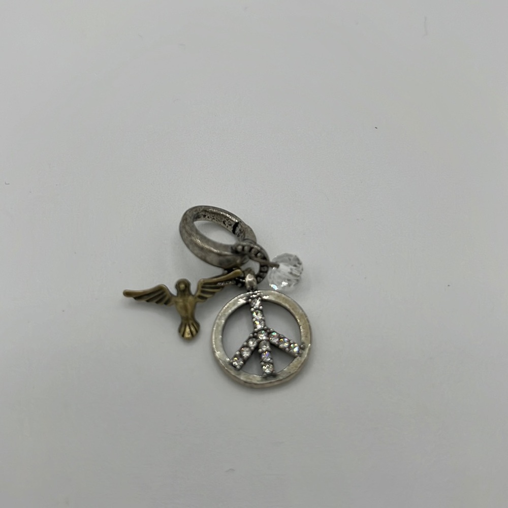 Fossil peace sign bracelet charm